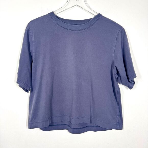 All in Motion Womens Size Medium  Blue Cropped Supima Cotton Spandex T-Shirt - Picture 1 of 6